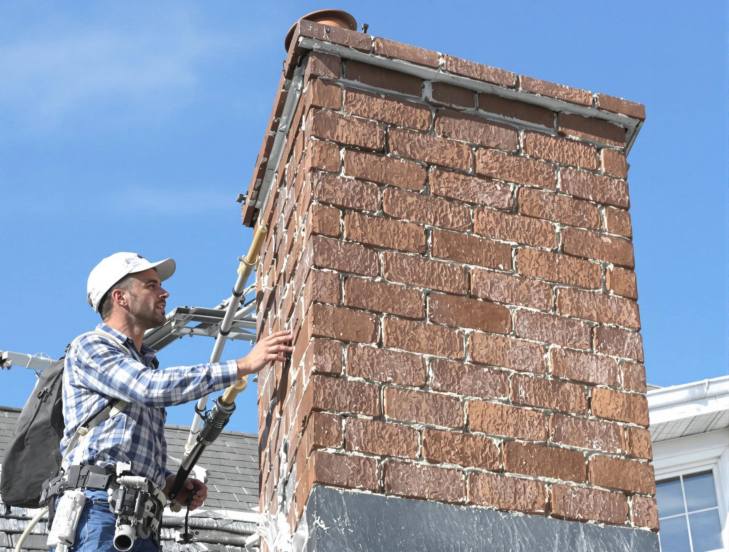 Brickwork for a chimney rebuild by Manalapan Chimney Sweep in Manalapan, NJ