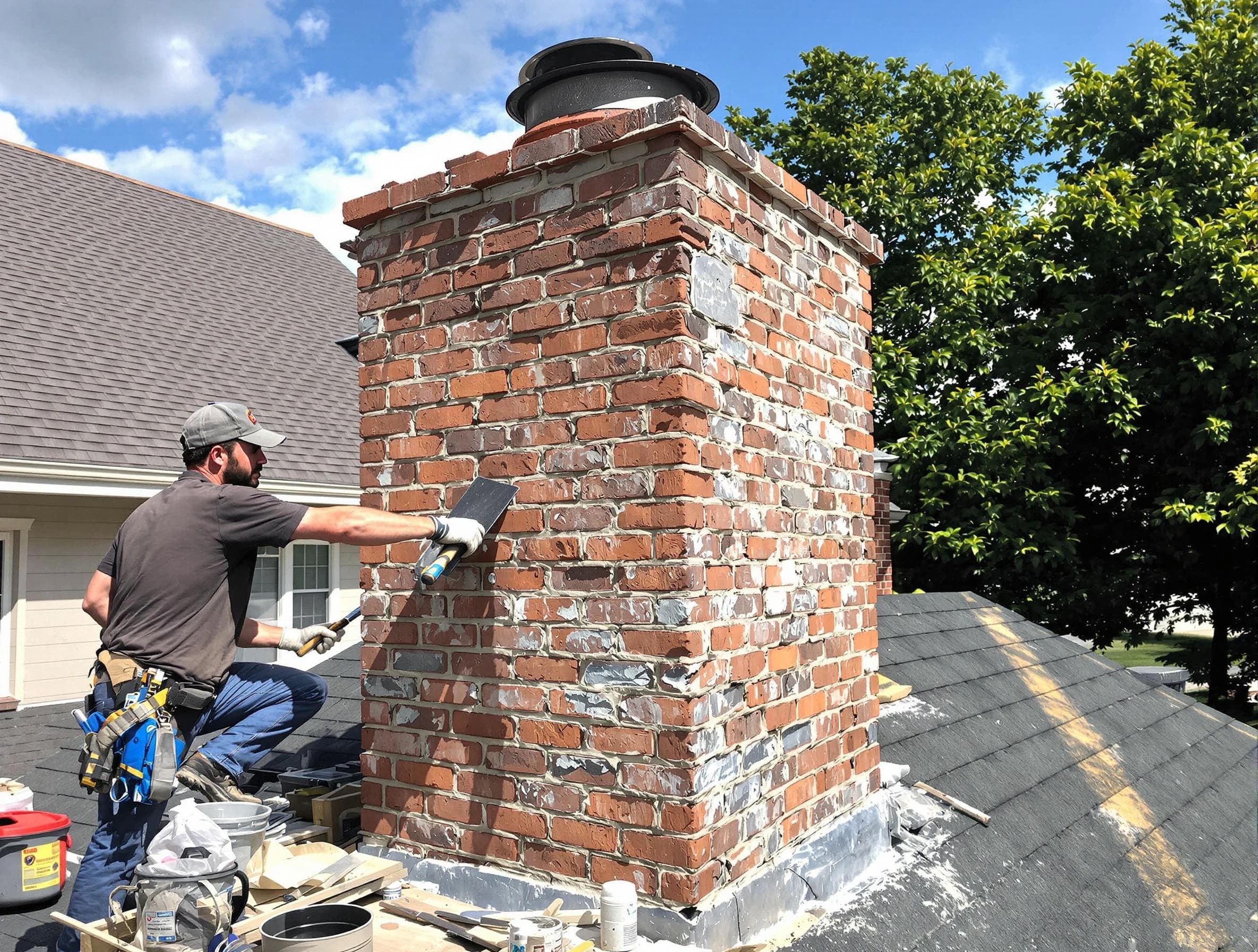 Completed chimney rebuild by Manalapan Chimney Sweep in Manalapan, NJ