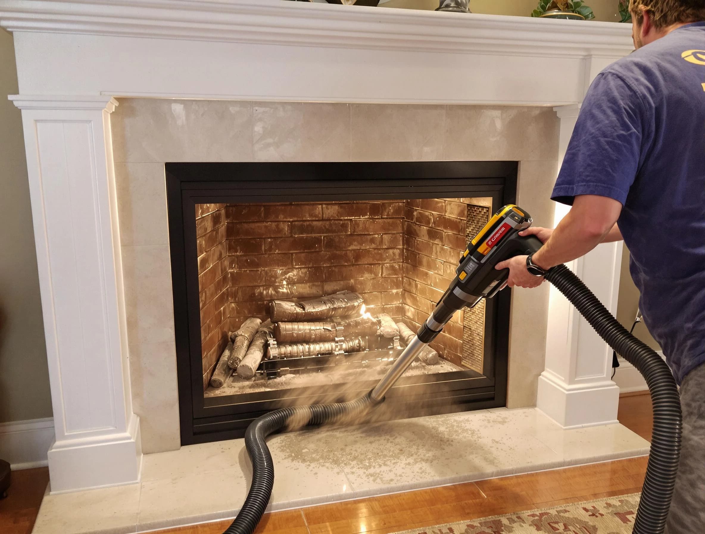 Fireplace cleaning performed by Manalapan Chimney Sweep in Manalapan, NJ